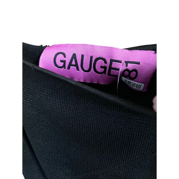 Gauge81 Black Mesh Sheer Cocktail One Shoulder Mini Dress size Medium - Picture 6 of 12